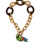 Champagne Crystal Parrot Charm Necklace