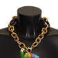 Champagne Crystal Parrot Charm Necklace