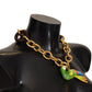 Champagne Crystal Parrot Charm Necklace