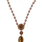 Elegant Gold Tone Faux Pearl Charm Necklace