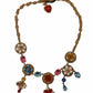 Regal Gold Floral Statement Necklace