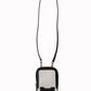 Elegant Blue & White Leather Phone Pocket Neck Strap