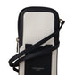 Elegant Blue & White Leather Phone Pocket Neck Strap