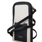 Elegant Blue & White Leather Phone Pocket Neck Strap