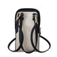 Elegant Blue & White Leather Phone Pocket Neck Strap