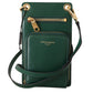 Exquisite Green Leather Phone Wallet with Strap