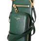 Exquisite Green Leather Phone Wallet with Strap