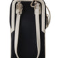 Elegant Blue Leather Phone Pocket Neck Strap