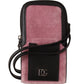 Elegant Pink Velvet Phone Pouch with Strap