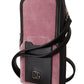 Elegant Pink Velvet Phone Pouch with Strap