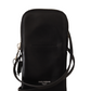 Sleek Black Leather Phone Pocket Neck Strap