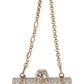 Elegant Embellished Black Satin Vanda Clutch