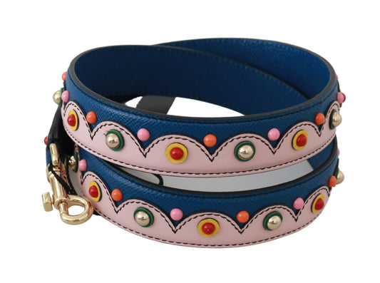 Elegant Multicolor Studded Leather Shoulder Strap