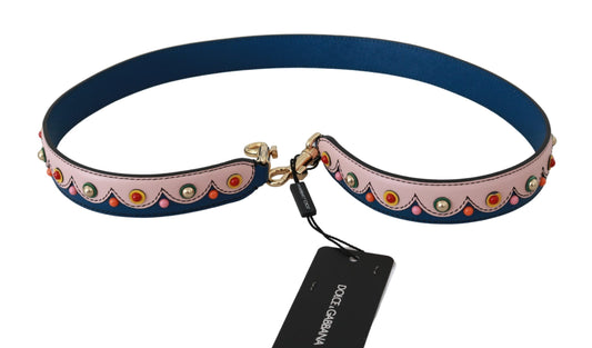 Elegant Multicolor Studded Leather Shoulder Strap