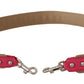 Pink Leather Shoulder Strap with Silver Details