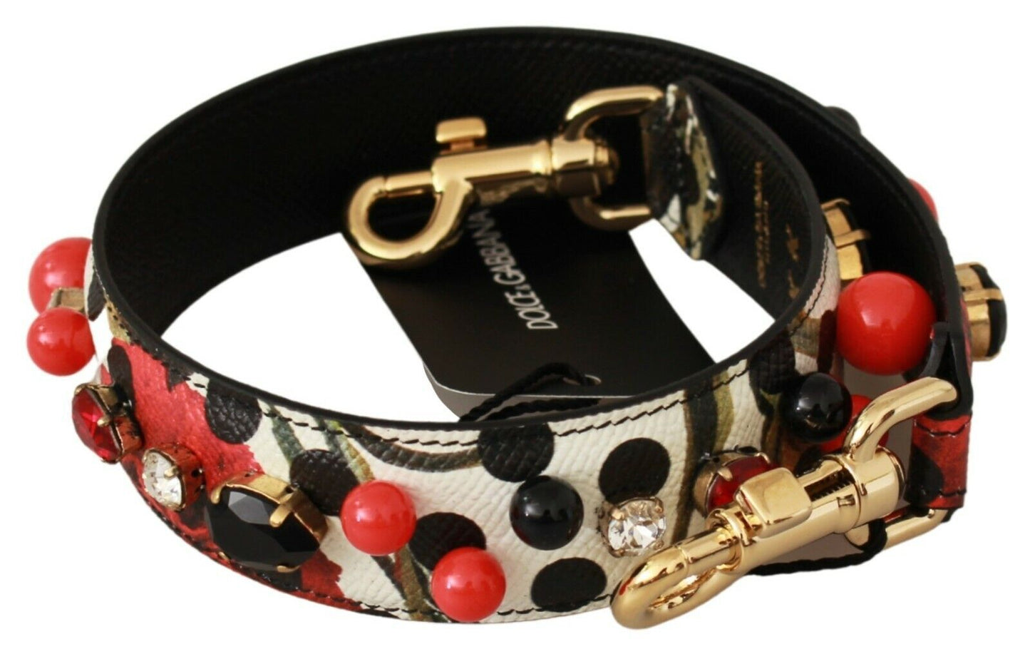 Embroidered Leather Shoulder Strap