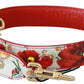 Floral Embellished Calfskin Shoulder Strap