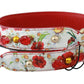 Floral Embellished Calfskin Shoulder Strap