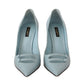 Elegant Light Blue Leather Pumps