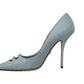 Elegant Light Blue Leather Pumps