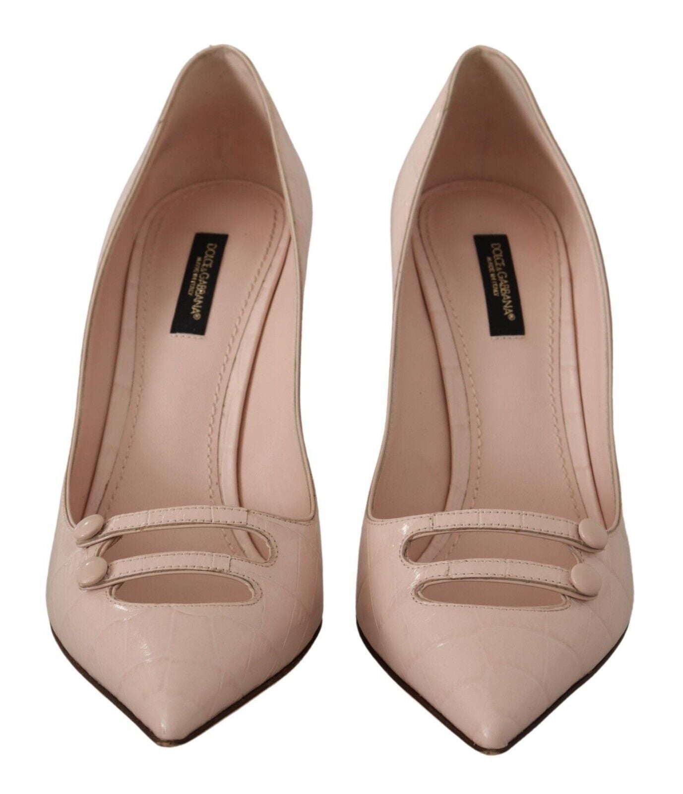 Elegant Light Pink Leather Pumps