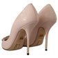 Elegant Light Pink Leather Pumps