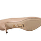 Elegant Nude Mid-Heel Leather Pumps