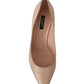 Elegant Nude Mid-Heel Leather Pumps