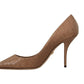 Beige Pointed Leather Pumps