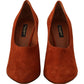 Elegant Cognac Suede Pumps