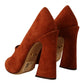 Elegant Cognac Suede Pumps