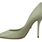 Emerald Green Leather Heels