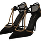Elegant Black Crystal-Embellished Pumps