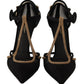 Elegant Black Crystal-Embellished Pumps