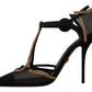 Elegant Black Crystal-Embellished Pumps