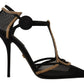 Elegant Black Crystal-Embellished Pumps