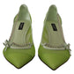 Enchanting Green Mesh Chain Pumps