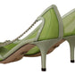Enchanting Green Mesh Chain Pumps
