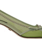 Enchanting Green Mesh Chain Pumps