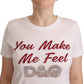 Chic White Cotton Tee with D&G Motif