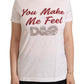 Chic White Cotton Tee with D&G Motif