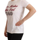 Chic White Cotton Tee with D&G Motif