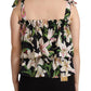 Elegant Sleeveless Floral Cotton Top