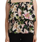 Elegant Sleeveless Floral Cotton Top