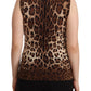 Chic Leopard Silk Cashmere Sleeveless Top