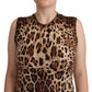 Chic Leopard Silk Cashmere Sleeveless Top
