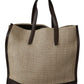 Beige Luxury Leather Tote for Men