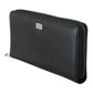 Elegant Black Leather Continental Wallet