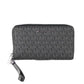 Jet Set Large Black Signature PVC Flat Multifunction Wrist Wallet