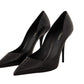 Elegant Black Leather Stiletto Pumps